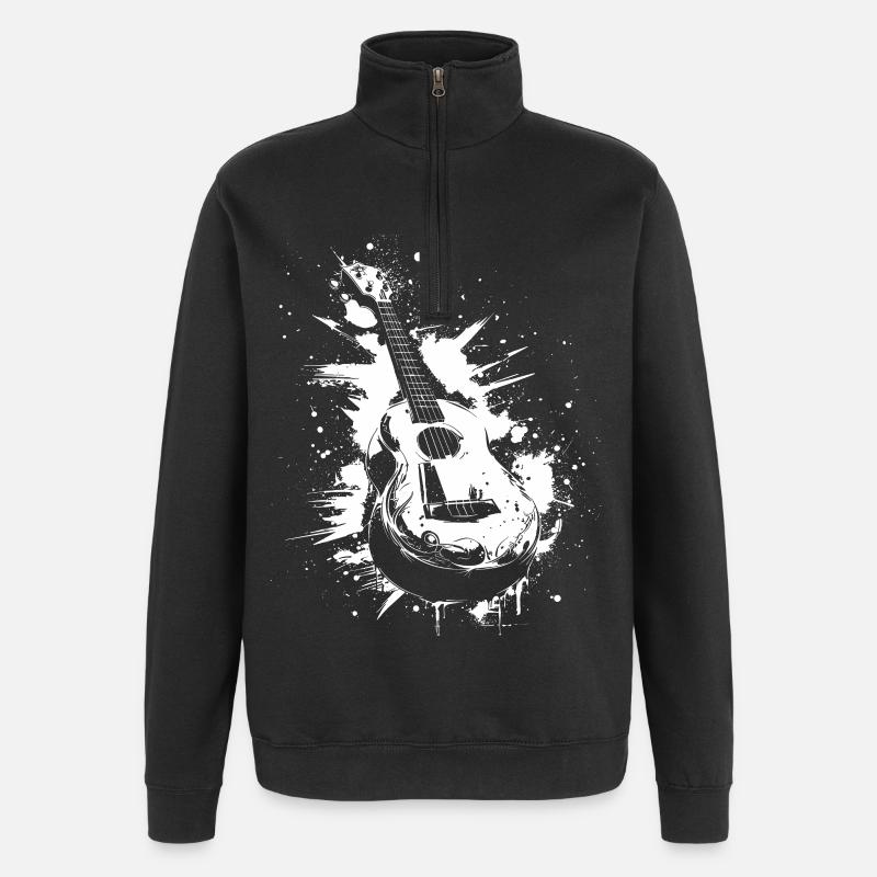 Ukulélé Graffiti - Sweat à zip 1/4 - noir