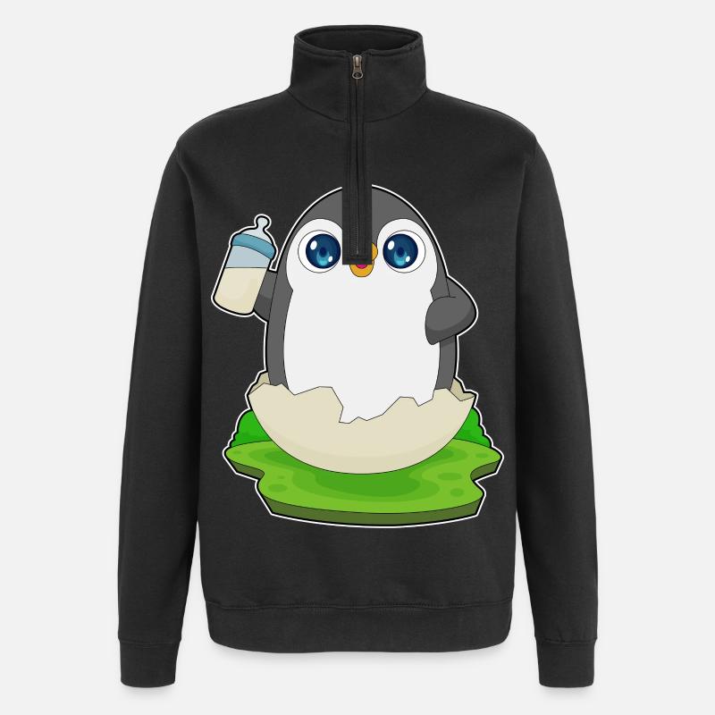 Penguin Biberon Lait - Sweat à zip 1/4 - noir