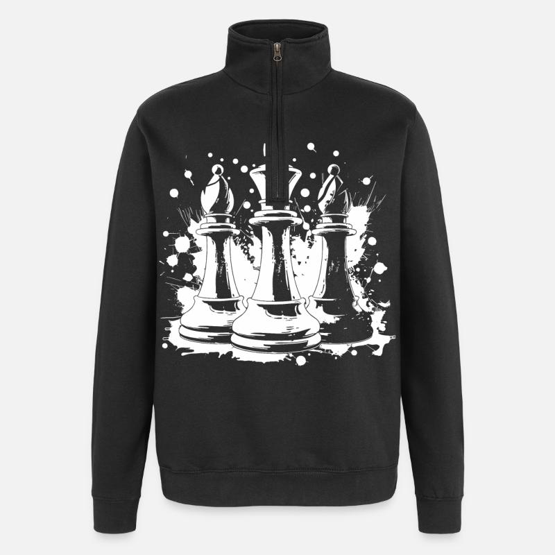 Chess bishop and king - Quarter-Zip Sweatshirt - black