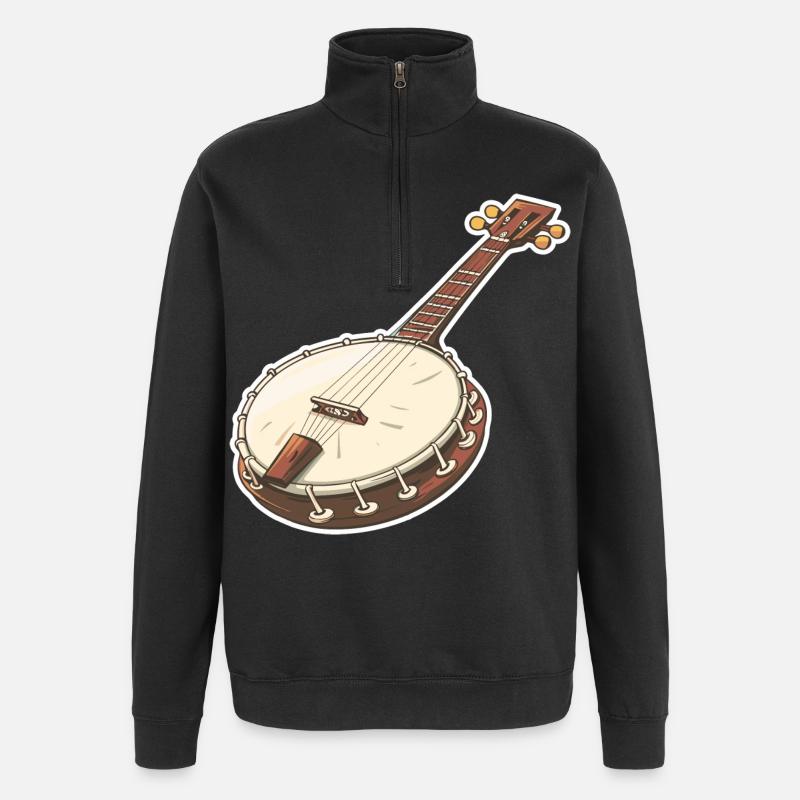 Banjo Grafik - Quarter-Zip-Sweatshirt - Schwarz