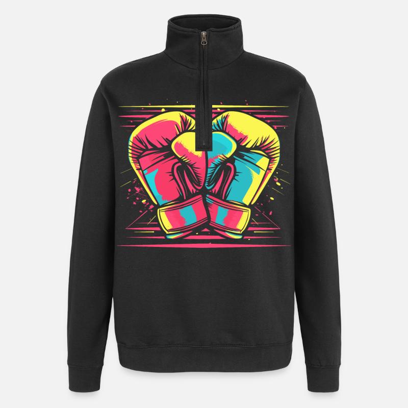 Gants de boxe Look Comic - Sweat à zip 1/4 - noir