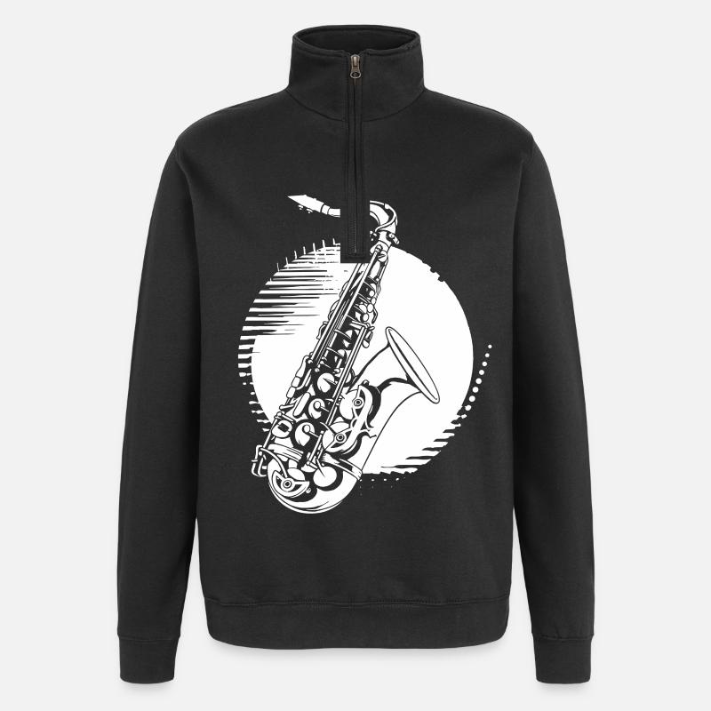 Saxophone Graphics - Quarter-Zip Sweatshirt - black