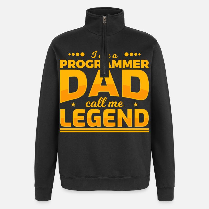 Programmer Father - Quarter-Zip Sweatshirt - black