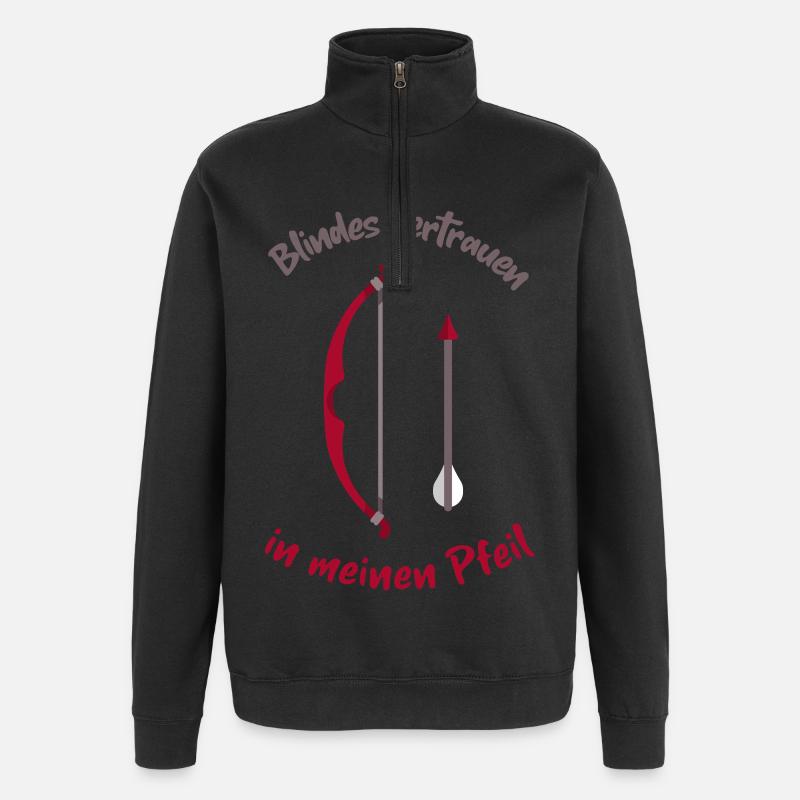 Bogenschießen Enthusiasten - Quarter-Zip-Sweatshirt - Schwarz