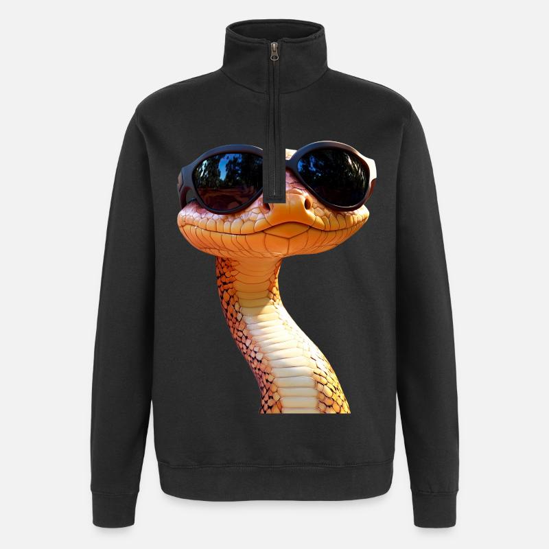 Schlange Python Kobra Mamba Klapperschlange Snake - Quarter-Zip-Sweatshirt - Schwarz