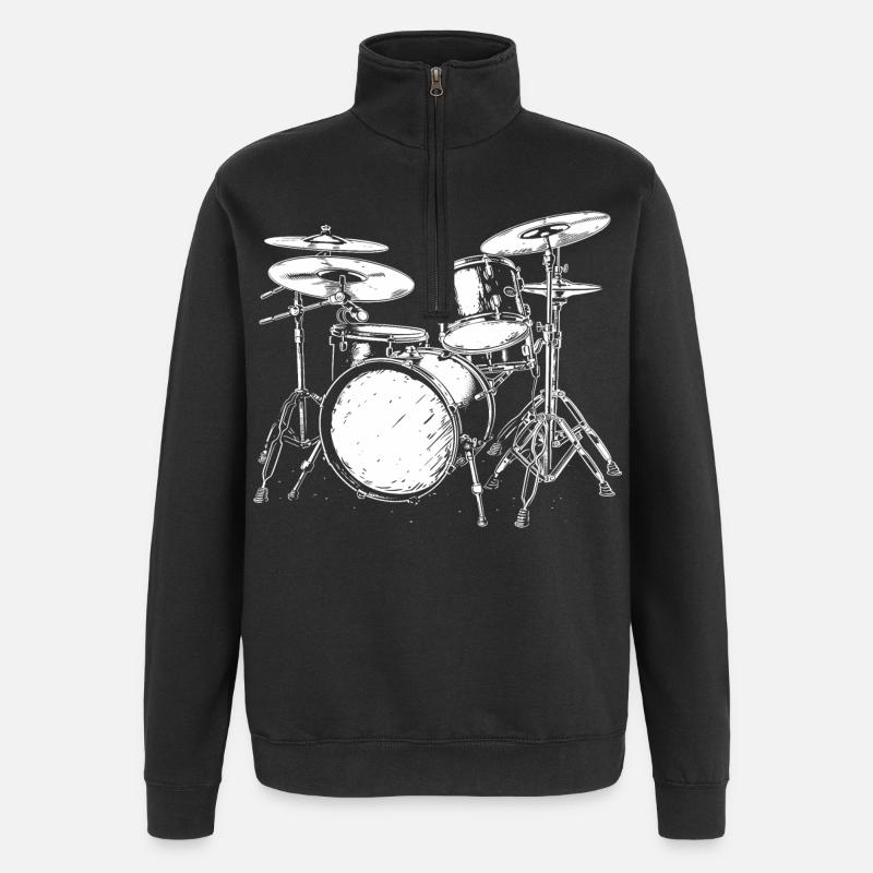 Trapset Sketch - Quarter-Zip Sweatshirt - black