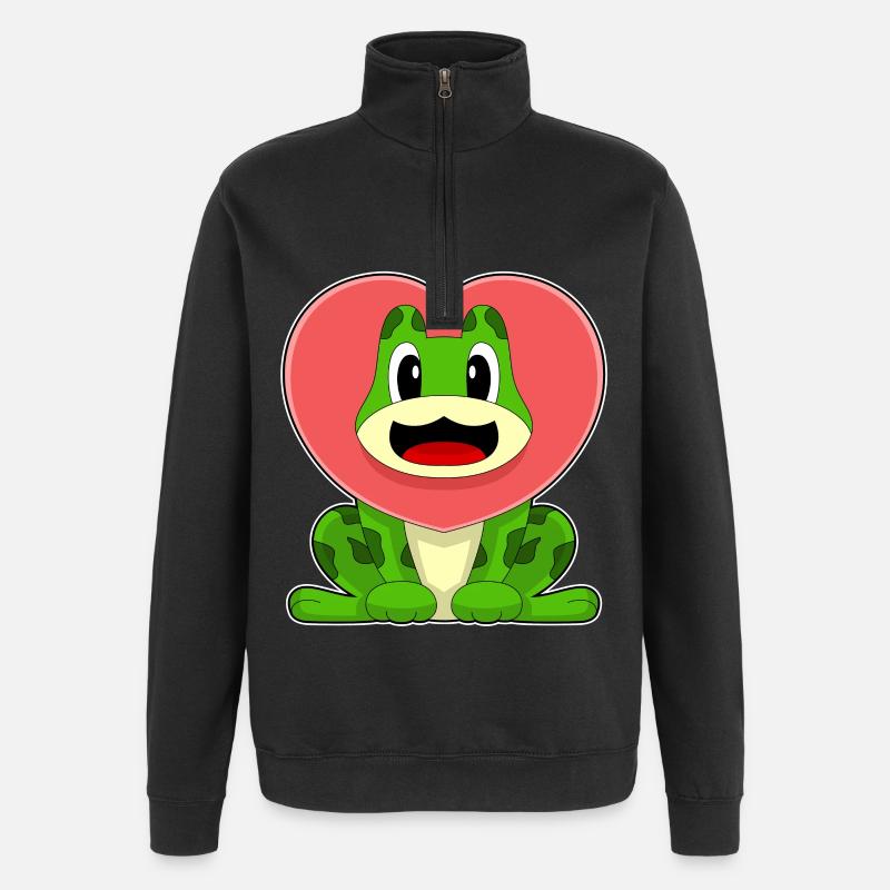 Coeur de grenouille - Sweat à zip 1/4 - noir