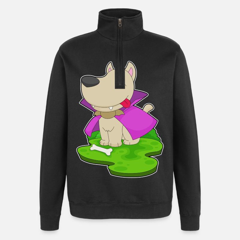 Chien Halloween Vampire - Sweat à zip 1/4 - noir