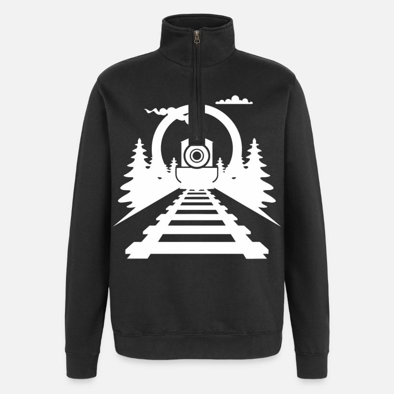 Eisenbahn - Quarter-Zip-Sweatshirt - Schwarz