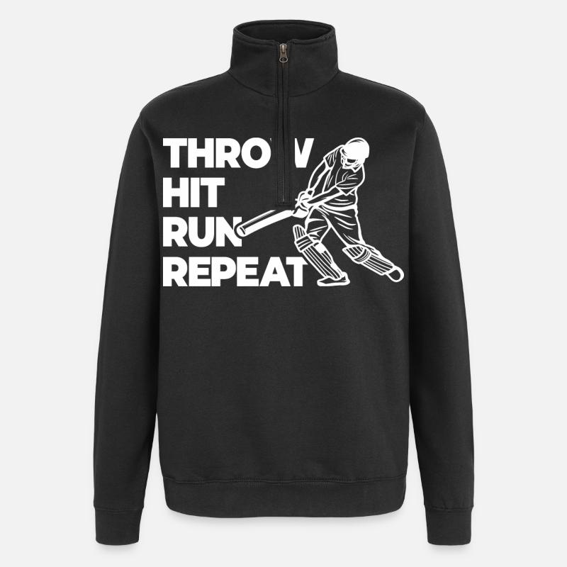 Throwing, hitting, repeating races - Quarter-Zip Sweatshirt - black