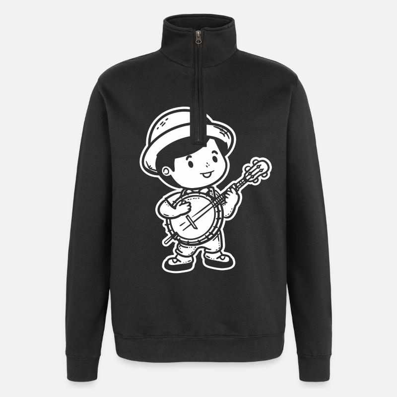 Petit joueur de banjo - Sweat à zip 1/4 - noir