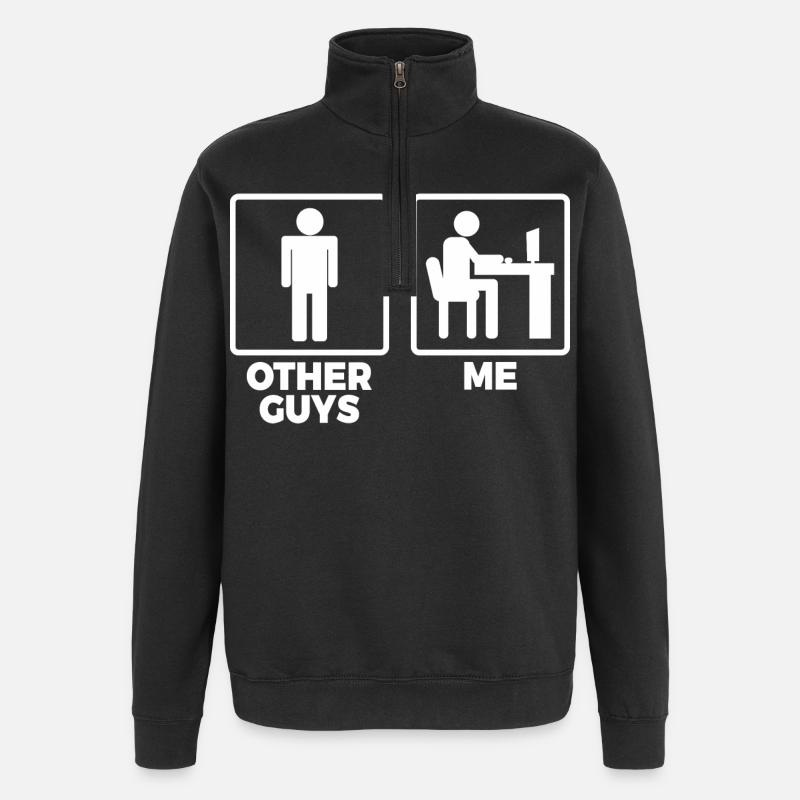 Software Ingenieur Strichfiguren - Quarter-Zip-Sweatshirt - Schwarz