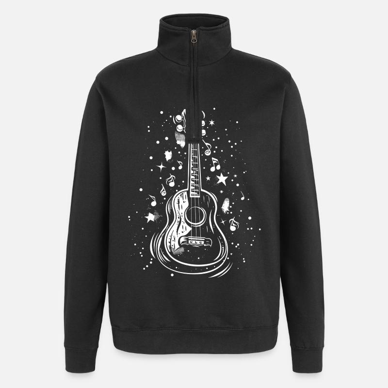 Ukulele Sketch - Quarter-Zip Sweatshirt - black