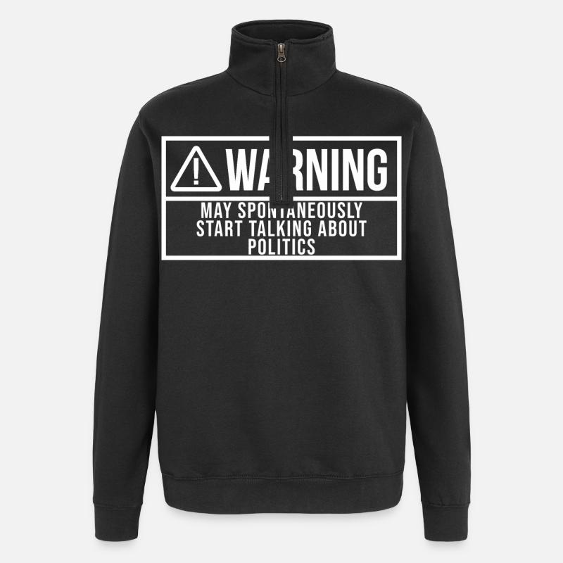 Politik - Quarter-Zip-Sweatshirt - Schwarz