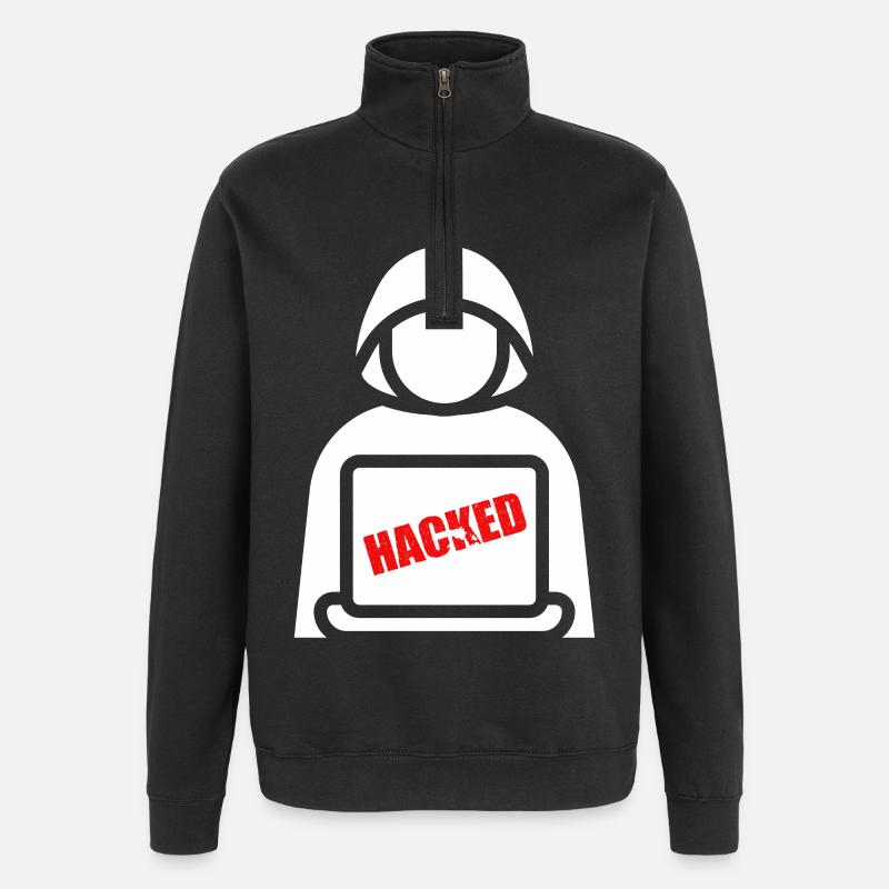 Hacker im Schatten - Quarter-Zip-Sweatshirt - Schwarz