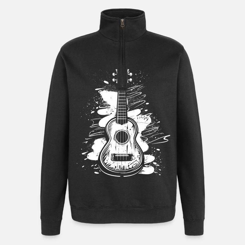 Ukulélé Graffiti - Sweat à zip 1/4 - noir