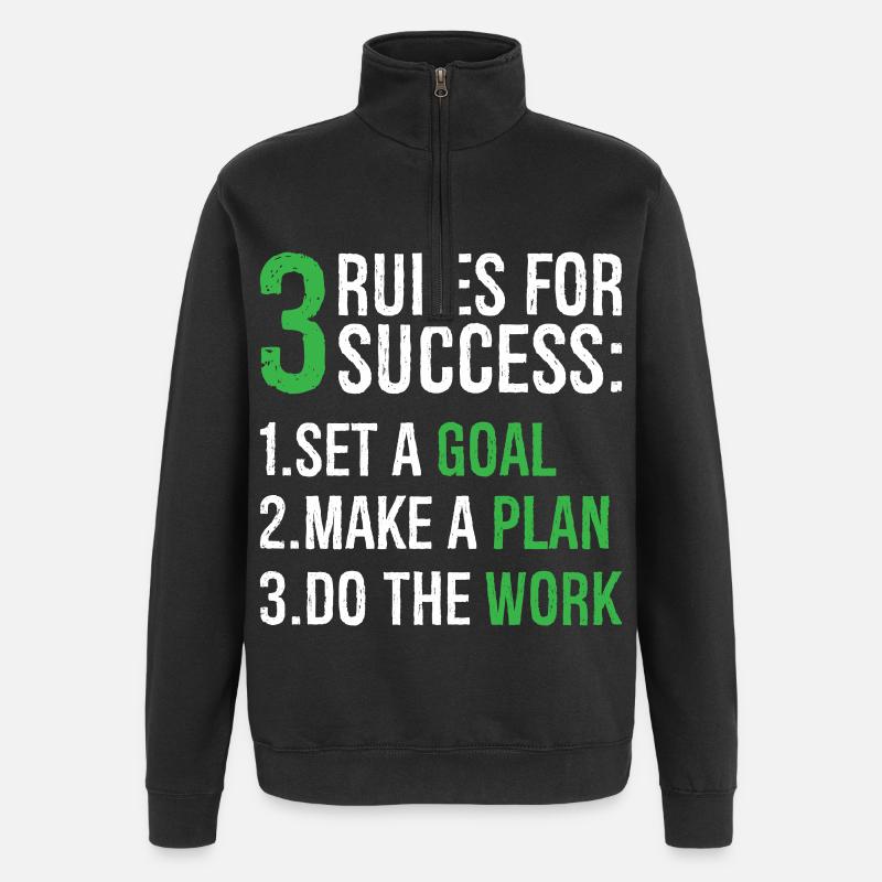 3 règles pour réussir - Sweat à zip 1/4 - noir