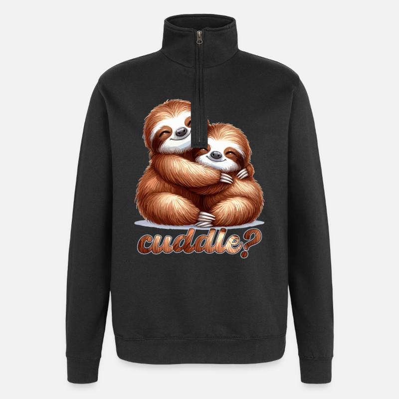 Sloths Sloth Snuggle Gift - Quarter-Zip Sweatshirt - black