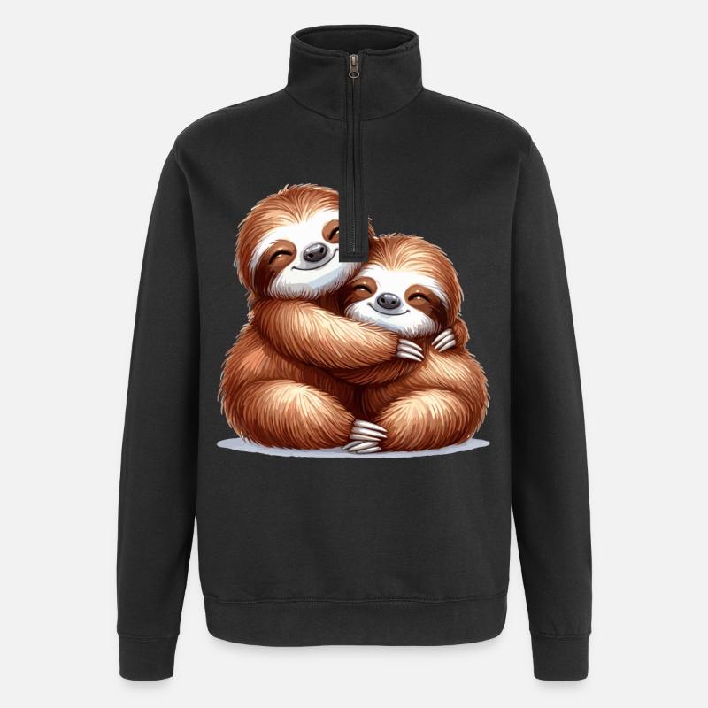 Sloths Sloth Snuggle Gift - Quarter-Zip Sweatshirt - black