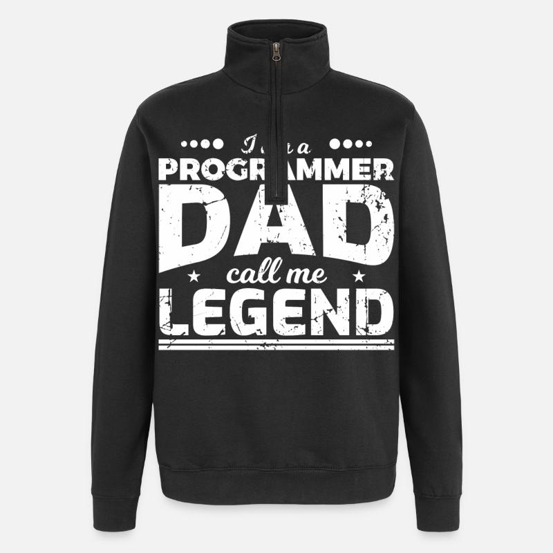 Papa codeur - Sweat à zip 1/4 - noir