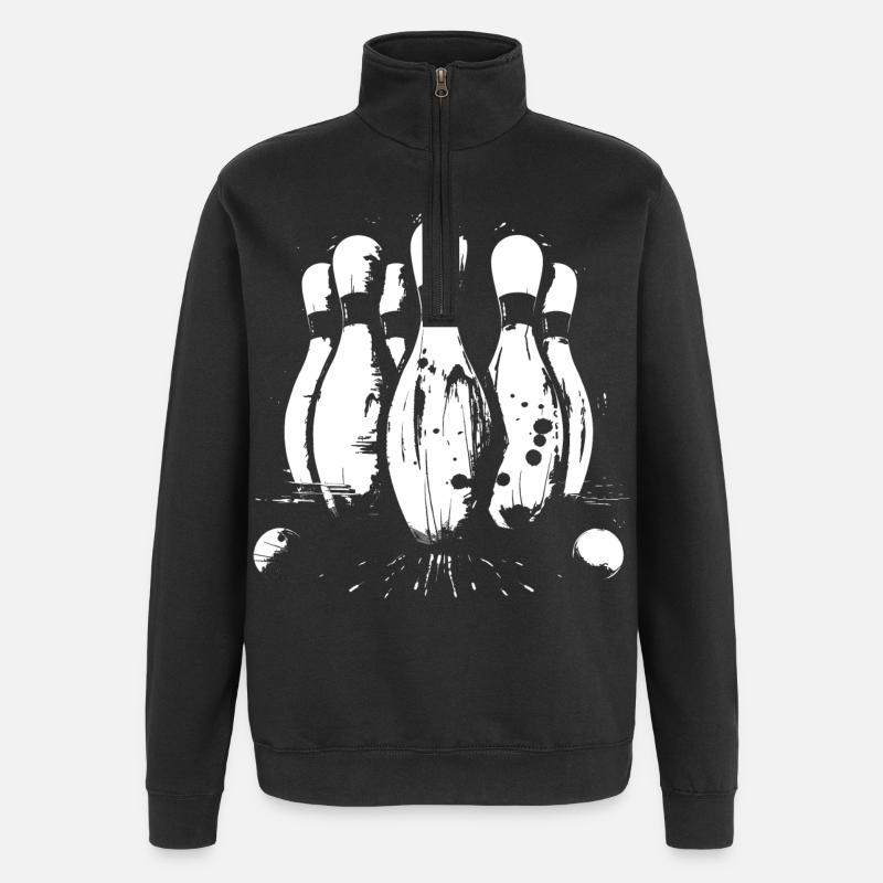 Bowling Game Graphics - Quarter-Zip Sweatshirt - black