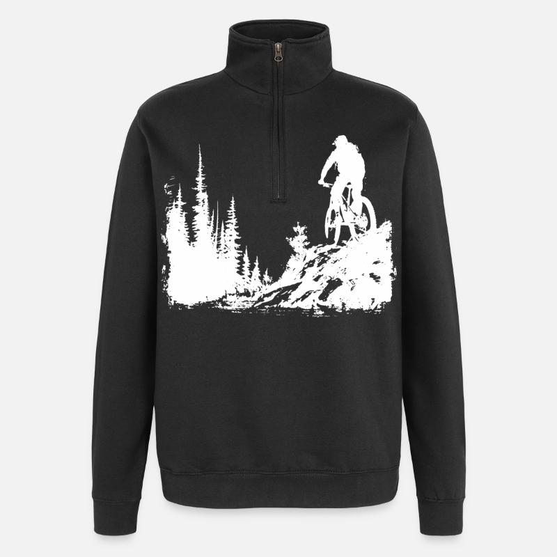 Mountainbiking Skizze - Quarter-Zip-Sweatshirt - Schwarz