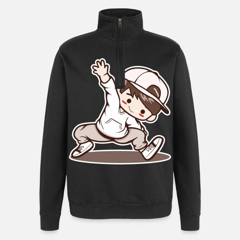 Petit garçon de breakdance - Sweat à zip 1/4 - noir