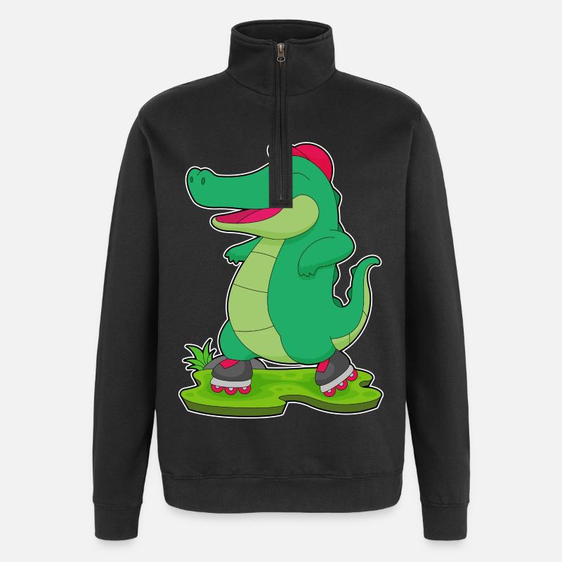 Krokodil Inline skating Rollschuhe - Quarter-Zip-Sweatshirt - Schwarz