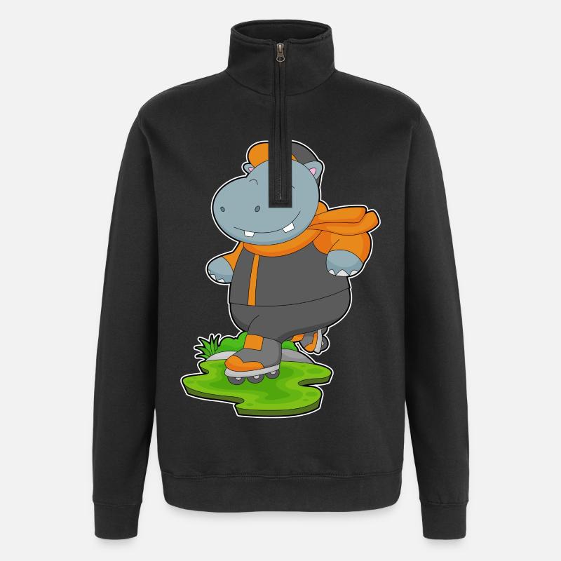 Nilpferd Inline skating Inline skates - Quarter-Zip-Sweatshirt - Schwarz