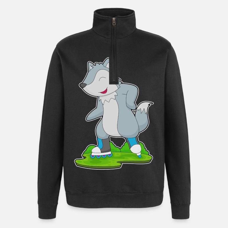 Wolf Inline skating Inline skates - Quarter-Zip-Sweatshirt - Schwarz