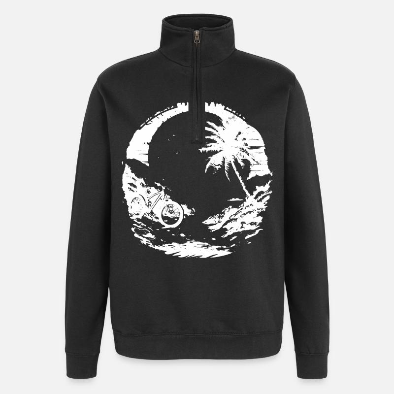 Dessin VTT - Sweat à zip 1/4 - noir