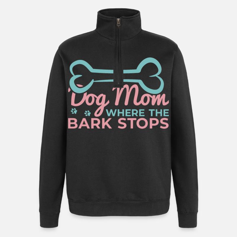 Hunde Mama Spruch - Quarter-Zip-Sweatshirt - Schwarz