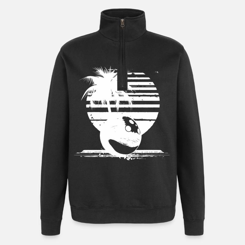 Bowlingkugel - Quarter-Zip-Sweatshirt - Schwarz