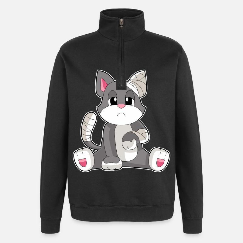 Bandage pour chat - Sweat à zip 1/4 - noir