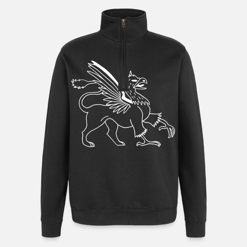 Fabelhaftes Tier, der weiße Greif - Quarter-Zip-Sweatshirt - Schwarz