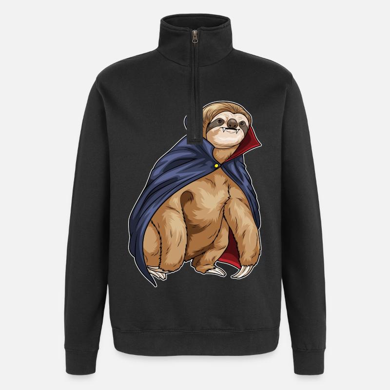 Sloth Halloween Vampire - Quarter-Zip Sweatshirt - black