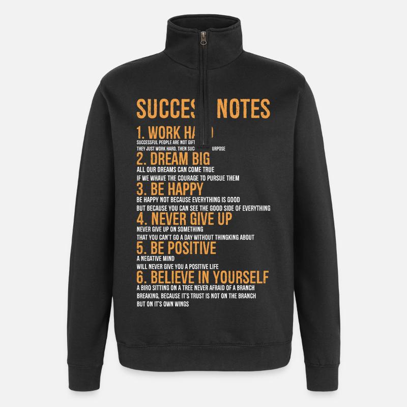 Success Notes - Quarter-Zip Sweatshirt - black