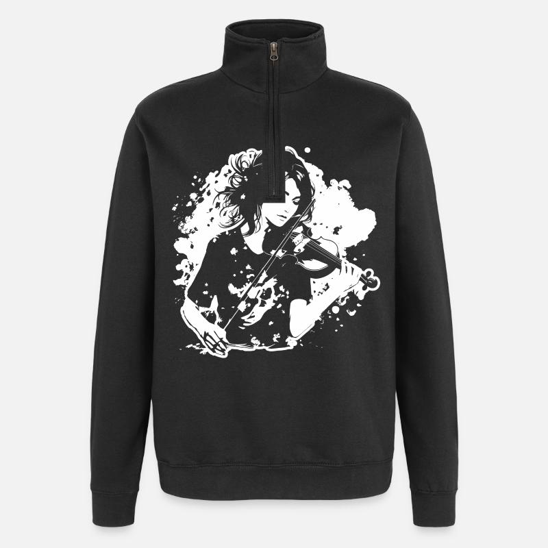 Violoniste - Sweat à zip 1/4 - noir