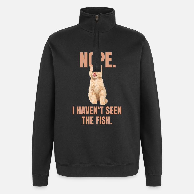 Freche Katze Meme - Quarter-Zip-Sweatshirt - Schwarz
