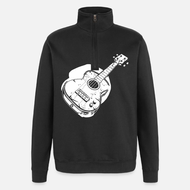 Ukulele Graphics - Quarter-Zip Sweatshirt - black