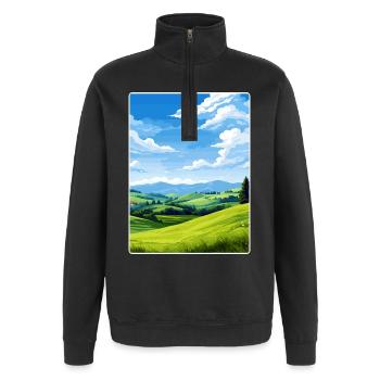 Sauerland Deutschland Reiseposter Souvenir Farbe WPA - Quarter-Zip-Sweatshirt - Schwarz - Vorne - AI Model Female 172 light (172cm) & AI Model Male 178 dark (178cm)