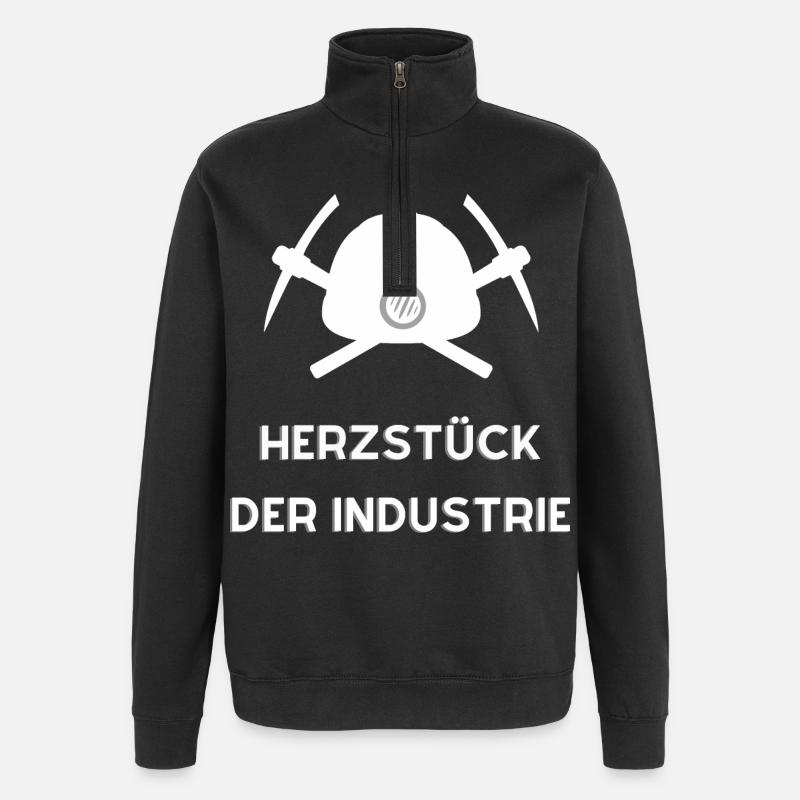 Des tombes de charbon unies - Sweat à zip 1/4 - noir