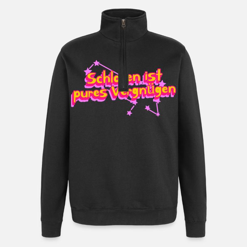 Le pur plaisir de dormir - Sweat à zip 1/4 - noir