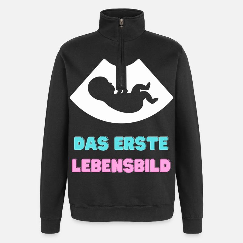 Das Erste Lebensbild - Quarter-Zip-Sweatshirt - Schwarz