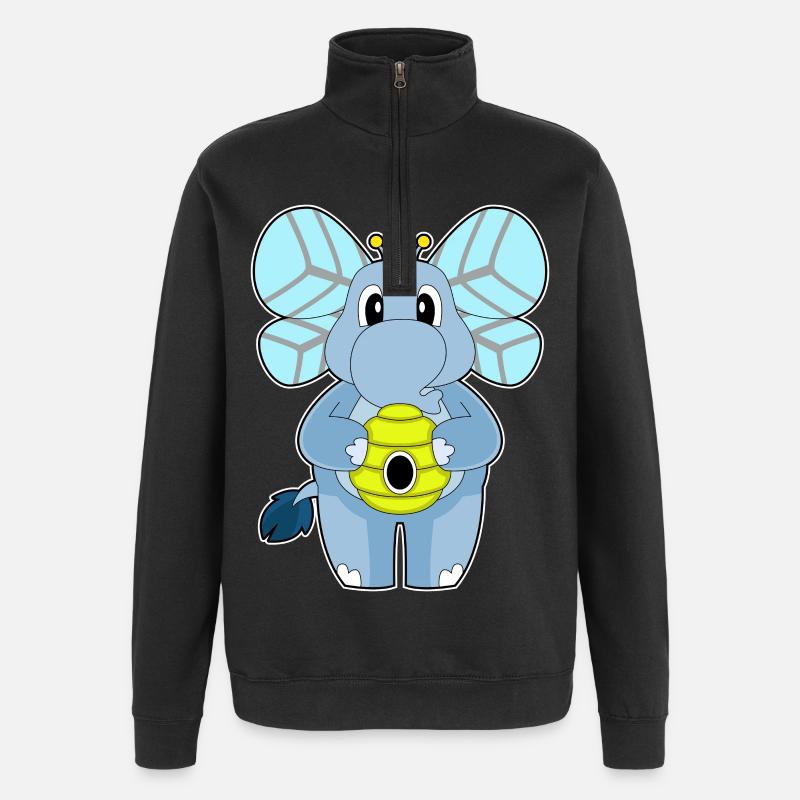 Elephant Bee Nest - Quarter-Zip Sweatshirt - black