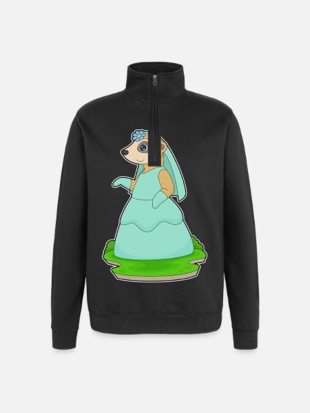 Suricate Voile de mariée Mariage - Sweat à zip 1/4 - noir
