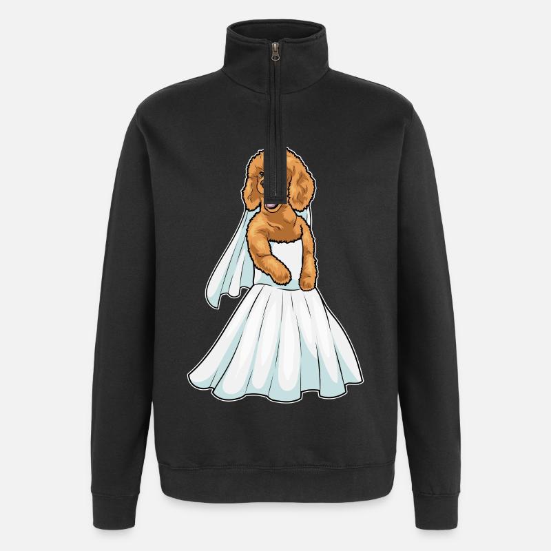 Robe de mariée caniche - Sweat à zip 1/4 - noir