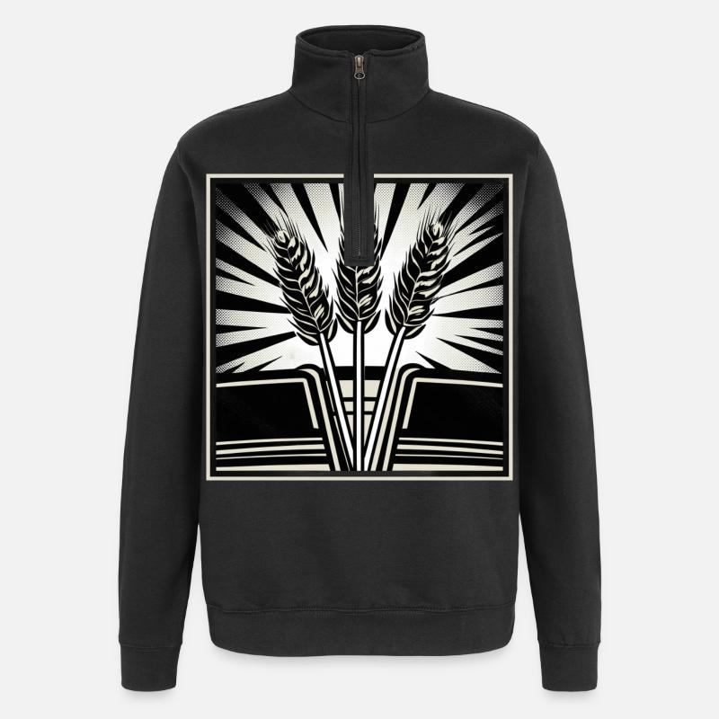 3 épis de blé - Sweat à zip 1/4 - noir