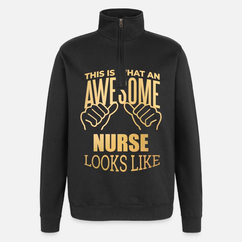 Krankenschwester - Quarter-Zip-Sweatshirt - Schwarz