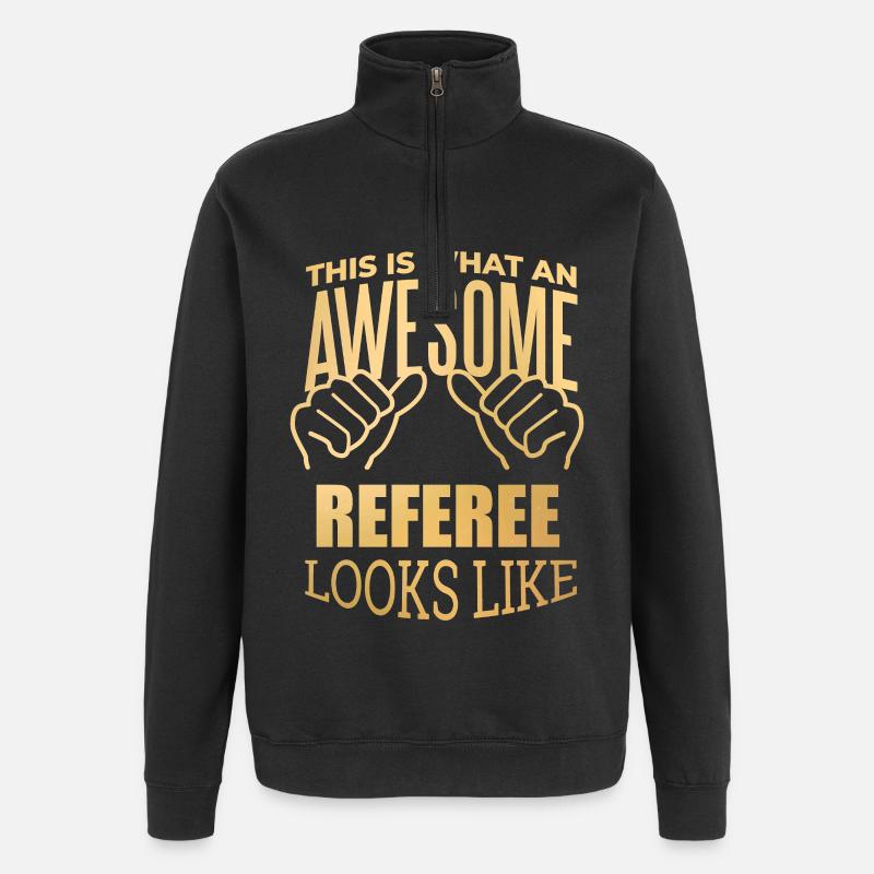 Schiedsrichter - Quarter-Zip-Sweatshirt - Schwarz